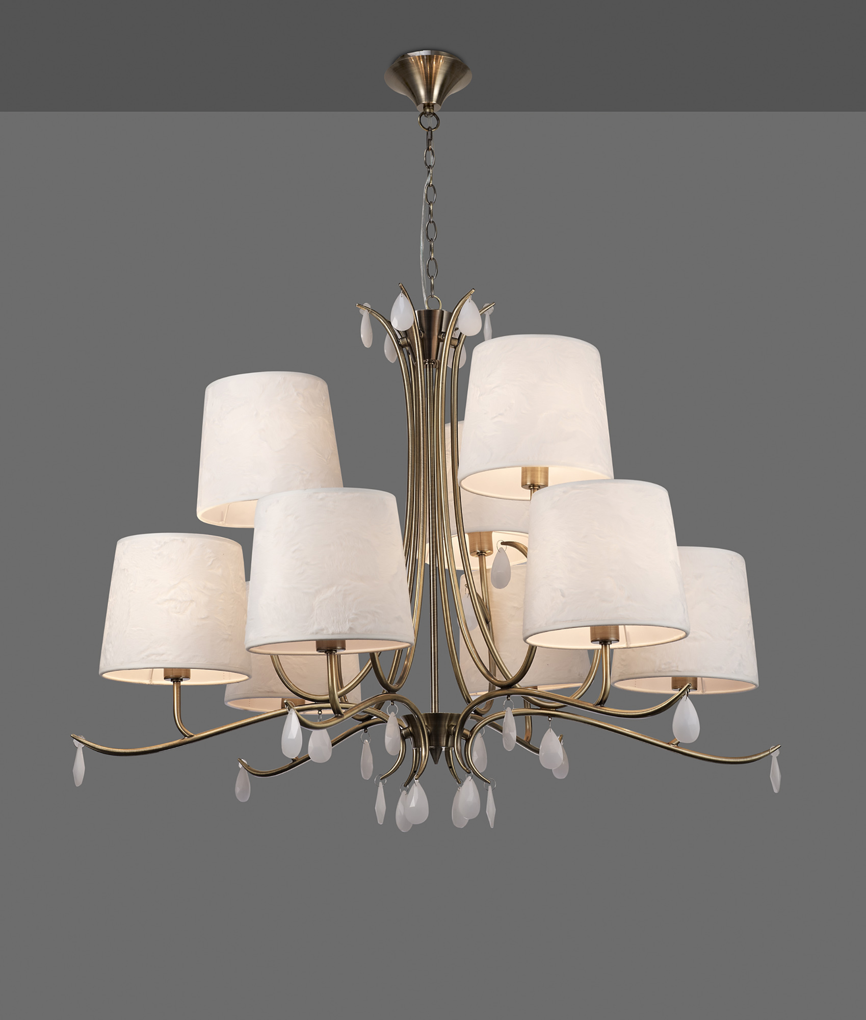 Andrea Antique Brass Ceiling Lights Mantra Multi Arm Fittings